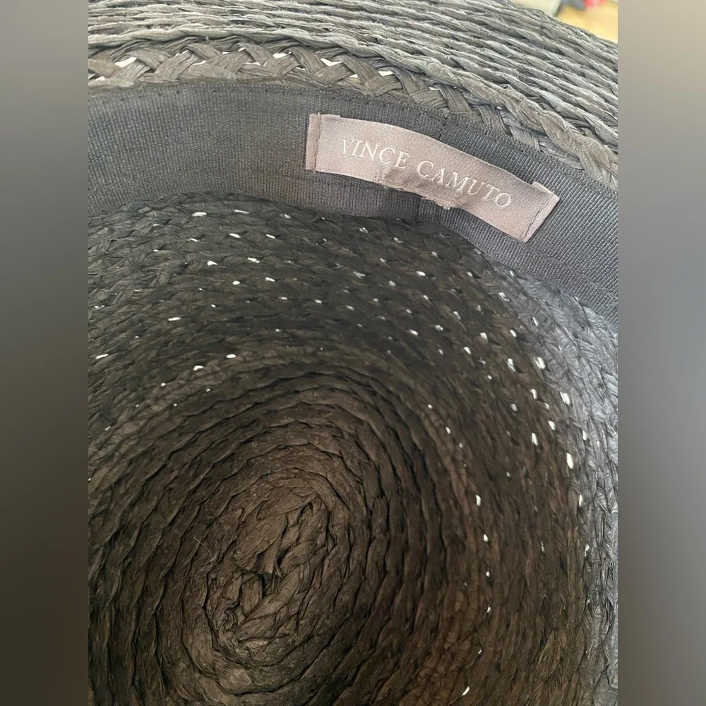 Vince Camuto Straw Hat With Animal Print Band